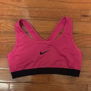 Nike Women's Fuchsia and Black Sports Bra